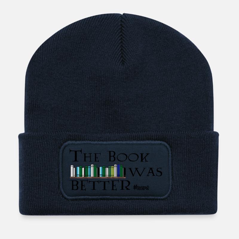The Book Was Better #nerd - Recycelte Patch Beanie - French Navy