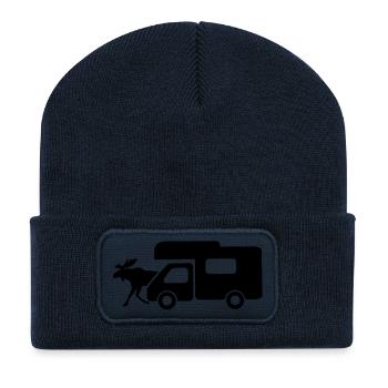 camping-car - Beanie recyclé à patch - bleu marine - Devant
