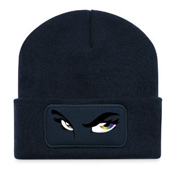 Rainbow 34w - Augen - Gesicht - face - Recycelte Patch Beanie - French Navy - Vorne