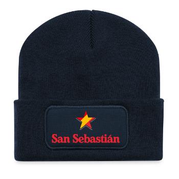 Sterne von Spanien - San Sebastian - Recycelte Patch Beanie - French Navy - Vorne