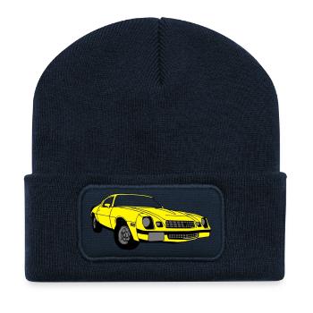CamaroV8,Muscle-Car,Werkstatt,Garage,Auto,(25) - Recycelte Patch Beanie - French Navy - Vorne