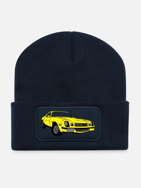 CamaroV8,Muscle-Car,Werkstatt,Garage,Auto,(25) - Recycelte Patch Beanie - French Navy