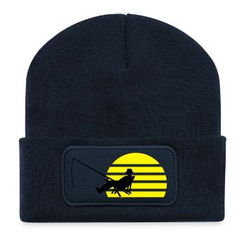 angler_02 - Beanie recyclé à patch - bleu marine - Devant