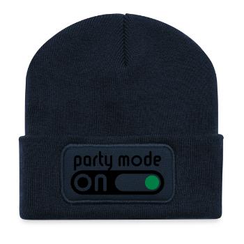 Party Mode On (Fêter / Allumer Interrupteur) - Beanie recyclé à patch - bleu marine - Devant