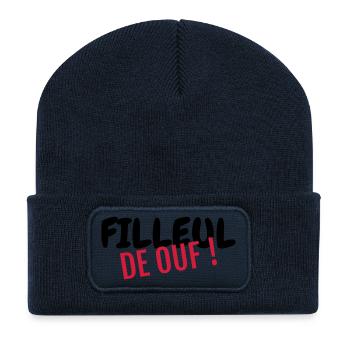 Patin / Pate / Patentochter / Patensohn - Recycelte Patch Beanie - French Navy - Vorne
