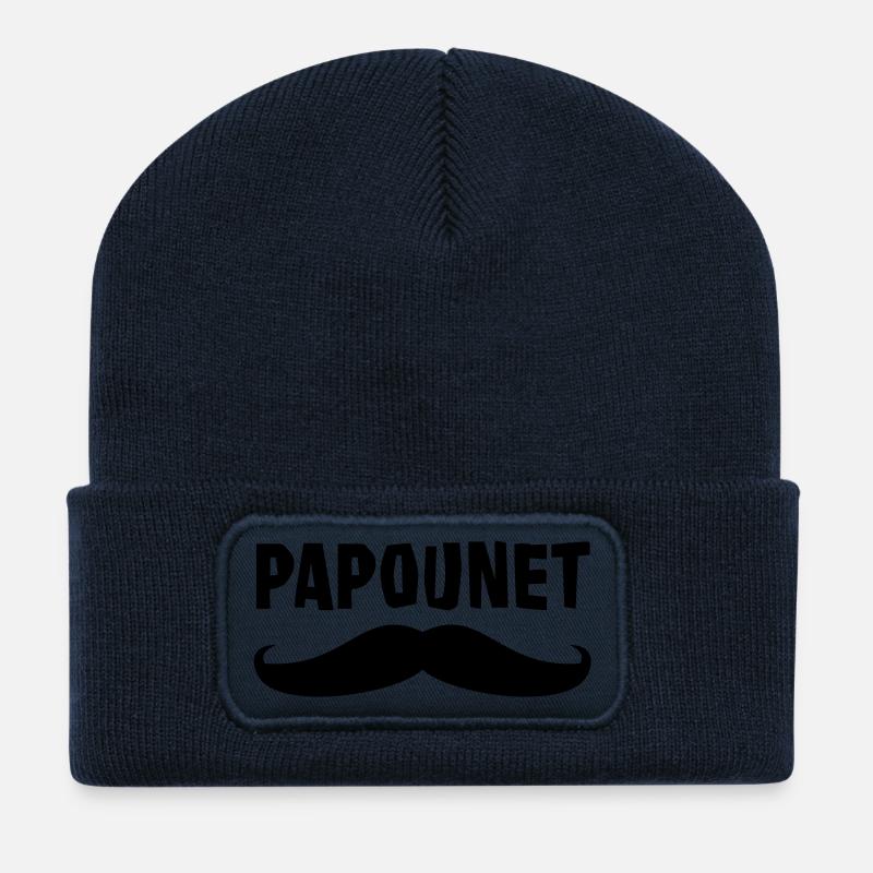 Papounet - Beanie recyclé à patch - bleu marine
