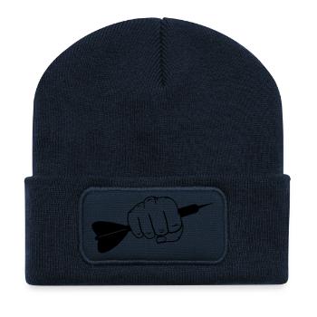 dart_faust_001 - Beanie recyclé à patch - bleu marine - Devant