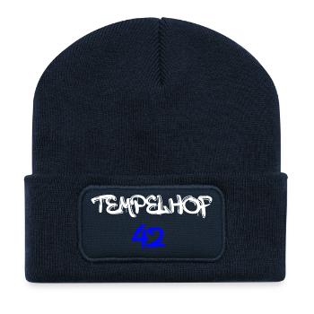 Tempelhof Berlin Bezirk Kiez T Shirt - Recycelte Patch Beanie - French Navy - Vorne