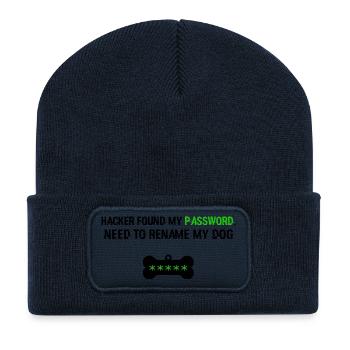 Hacker hat mein Passwort gefunden, muss meinen Hund umbenennen. - Recycelte Patch Beanie - French Navy - Vorne