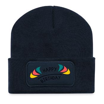 HAPPY BIRTHDAY. HAPPY BIRTHDAY. ANNIVERSARY. - Recycled Patch Beanie - french navy - Front