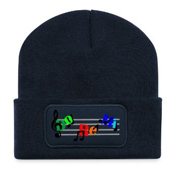 Do re mi Skala Farbe - Recycelte Patch Beanie - French Navy - Vorne