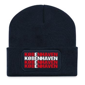 Kobenhaven Kopenhagen Dänemark - Recycelte Patch Beanie - French Navy - Vorne