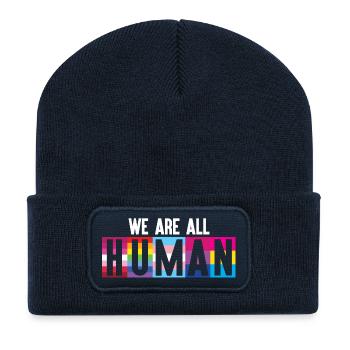 LGBT Pride Month - We Are All Human - Recycled Patch Beanie - french navy - Front
