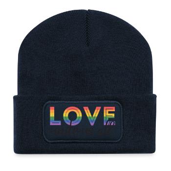 LGBT Pride Month - Liebe vereint uns alle - Recycelte Patch Beanie - French Navy - Vorne