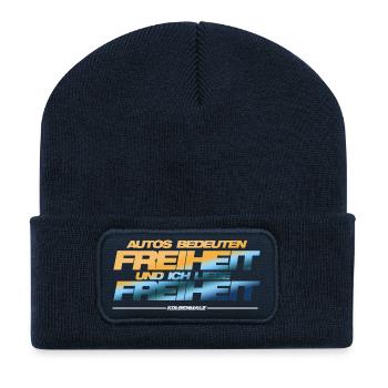 Autos Freiheit - Recycelte Patch Beanie - French Navy - Vorne