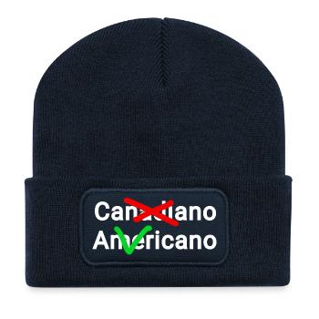 Uniquement en Amérique - Beanie recyclé à patch - bleu marine - Devant