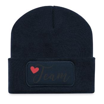 Team Herz - Recycelte Patch Beanie - French Navy - Vorne