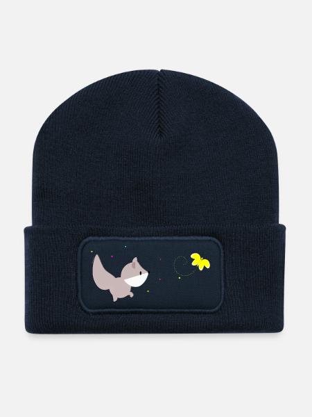 Purzelino und der Schmetterling - Recycelte Patch Beanie - French Navy