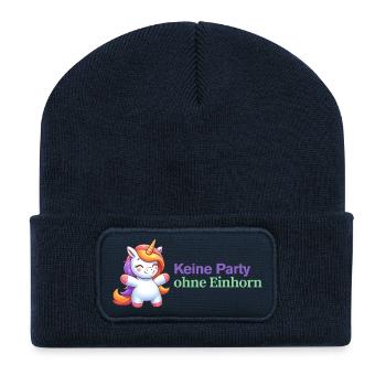 Unicorn is looking forward to partying @ Women's Evening - Recycled Patch Beanie - french navy - Front