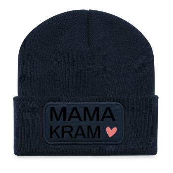 MAMA KRAM! Personalisierbar - Recycelte Patch Beanie - French Navy - Vorne