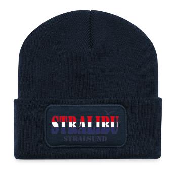 STRALIBU - Recycelte Patch Beanie - French Navy - Vorne