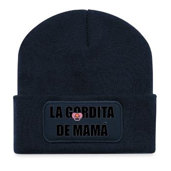 Mom's Chubby in BLACK - Recycled Patch Beanie - french navy - Front