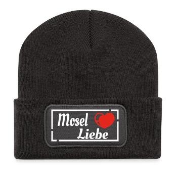 Mosel Liebe1 - Recycelte Patch Beanie - Dunkelgrau - Vorne