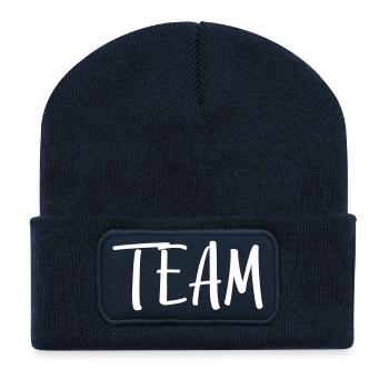 team - Recycelte Patch Beanie - French Navy - Vorne