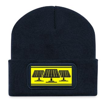 Panneaux solaires photovoltaïques - Beanie recyclé à patch - bleu marine - Devant