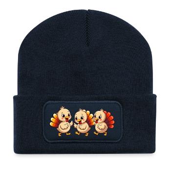 Thanksgiving Truthahn Baby - Recycelte Patch Beanie - French Navy - Vorne