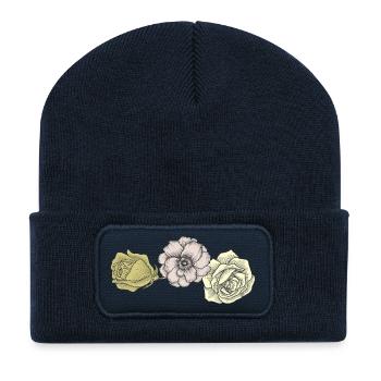 Vintage Roses - Beanie recyclé à patch - bleu marine - Devant