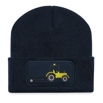 tracteur - Beanie recyclé à patch - bleu marine - Devant