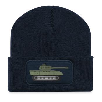 Char militaire - Beanie recyclé à patch - bleu marine - Devant
