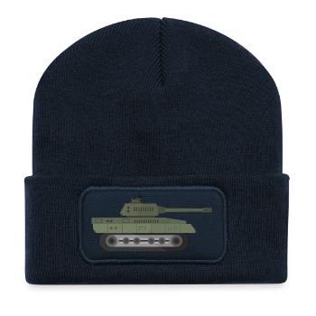 Char militaire - Beanie recyclé à patch - bleu marine - Devant