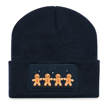 Gingerbread Quartet Holiday Charm - Recycelte Patch Beanie - French Navy - Vorne