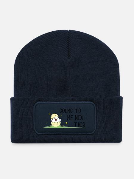 Going to Hendl This Wortspiel Küken Huhn Ei Henne - Recycelte Patch Beanie - French Navy