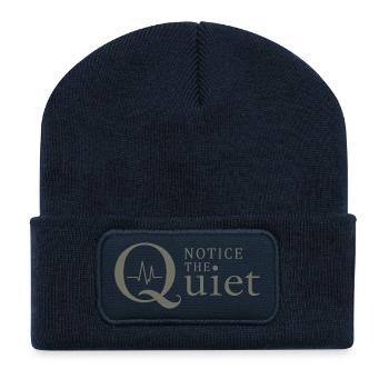 Notice the Quiet Mindfulness and Silence - Recycled Patch Beanie - french navy - Front