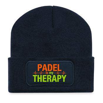 Padel is my therapy Herzschlag Sport Statement - Recycelte Patch Beanie - French Navy - Vorne