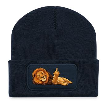 You can all like me Lion's life - Recycled Patch Beanie - french navy - Front