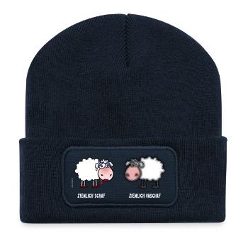 Sheep / Sheep | Pun - Recycled Patch Beanie - french navy - Front