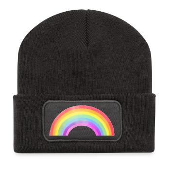 Regenbogenbogen  - Recycelte Patch Beanie - Dunkelgrau - Vorne