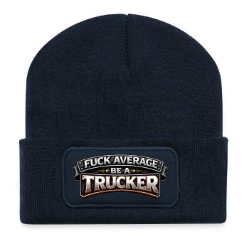 Fier camionneur – passion sur la route - Beanie recyclé à patch - bleu marine - Devant