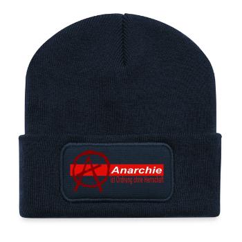 Anarchie ist Ordnung ohne Herrschaft (red) - Recycelte Patch Beanie - French Navy - Vorne