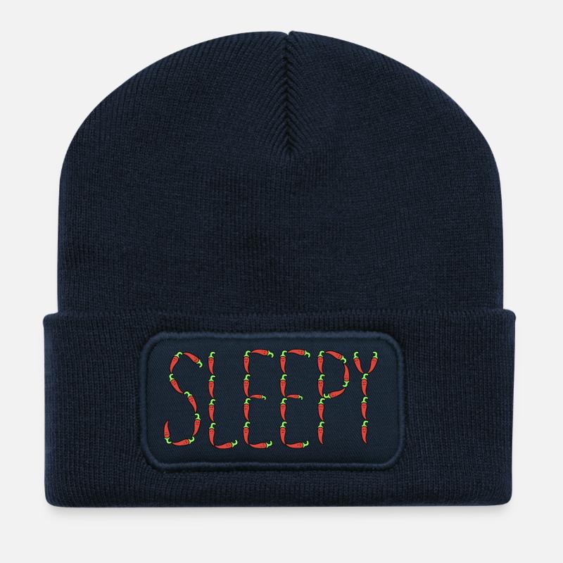 Chili peppers sleepy - Recycled Patch Beanie - french navy