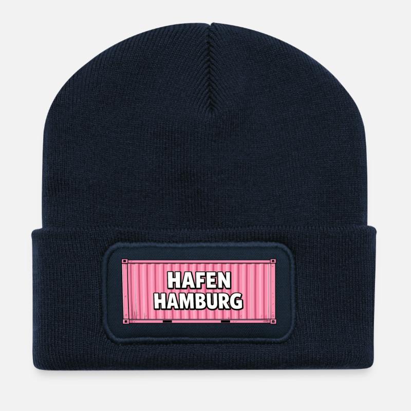 Hafen Hamburg Pink Container - Recycelte Patch Beanie - French Navy