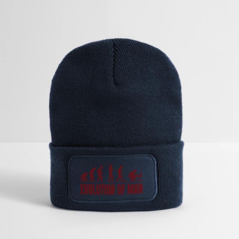 Computer PC Evolution Informatiker Programmierer Recycelte Patch Beanie