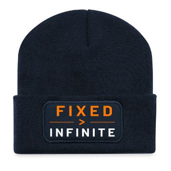 Bitcoin Fixed Supply Typography - Recycled Patch Beanie - french navy - Front