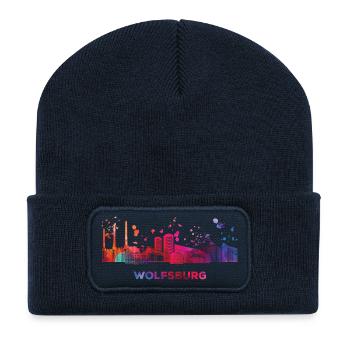 Wolfsburger Skyline Wolfsburg - Recycelte Patch Beanie - French Navy - Vorne
