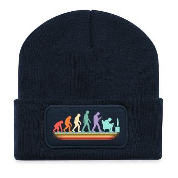 Evolution zum IT-Mitarbeiter - Recycelte Patch Beanie - French Navy - Vorne