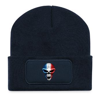 skull france - Beanie recyclé à patch - bleu marine - Devant